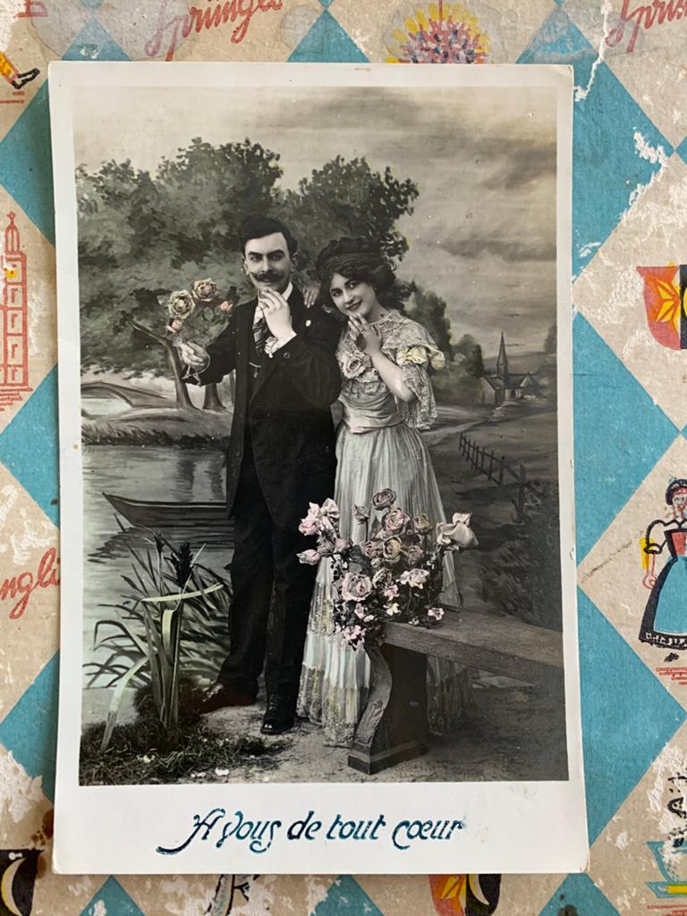 A vous de tout coeur (EL), Verzamelen, Ansichtkaarten | Themakaarten, Ophalen of Verzenden, Voor 1920, Gelopen, Overige thema's