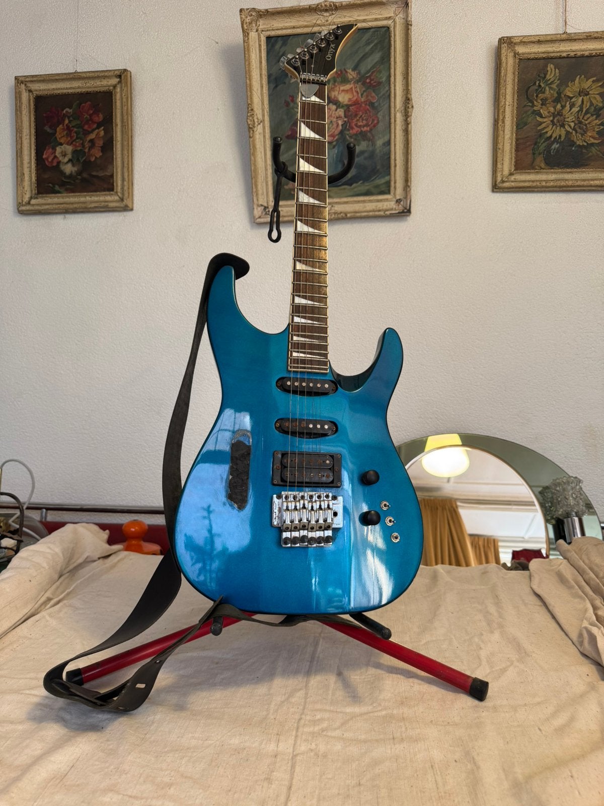 El. Gitaar,Onyx,zeventies,eighties,vintage, Ophalen of Verzenden, Gebruikt, Solid body, Overige merken