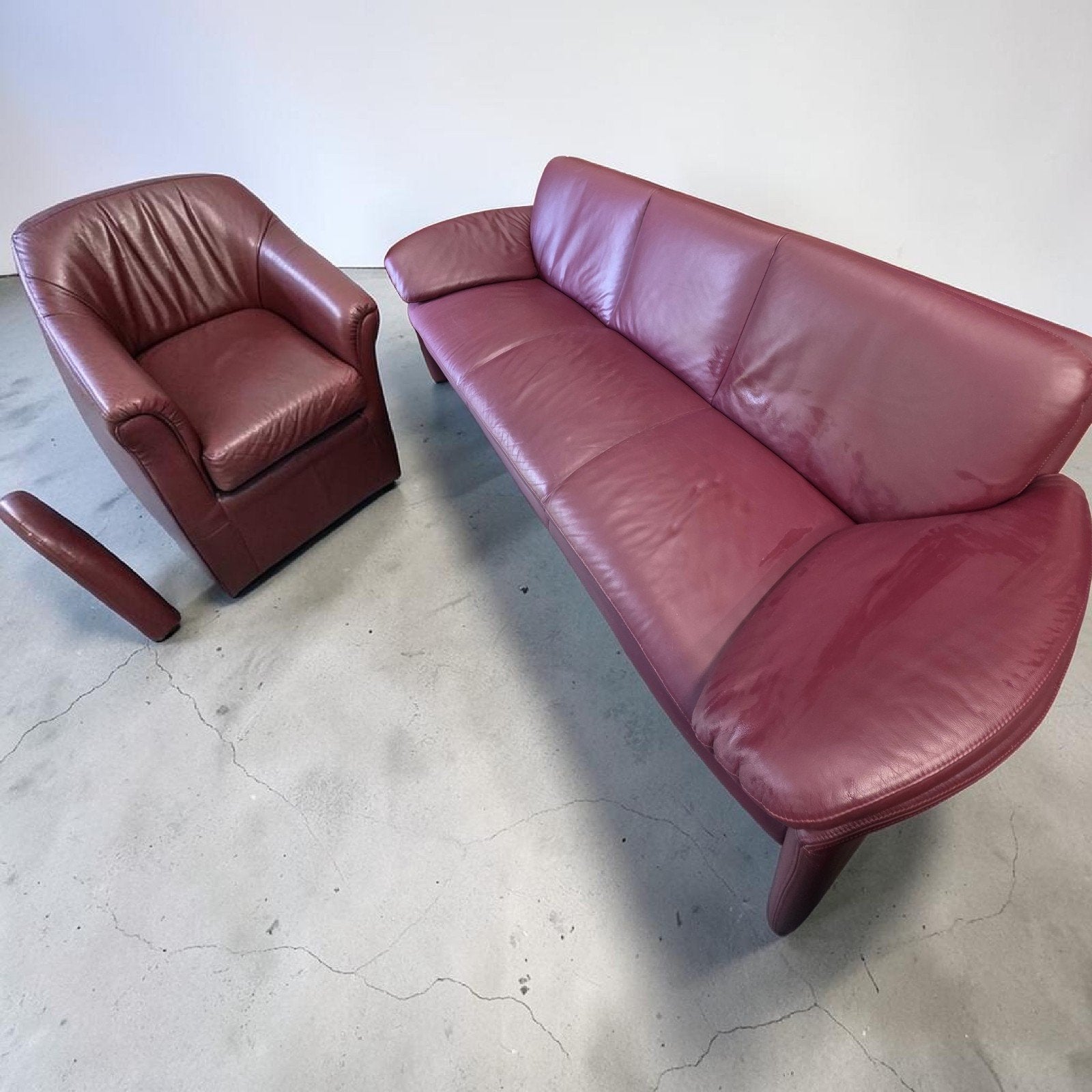 Leolux Bora bankstel met 2 fauteuils - Zo goed als nieuw, Ophalen of Verzenden, Zo goed als nieuw, Leer, Modern, Tijdloos
