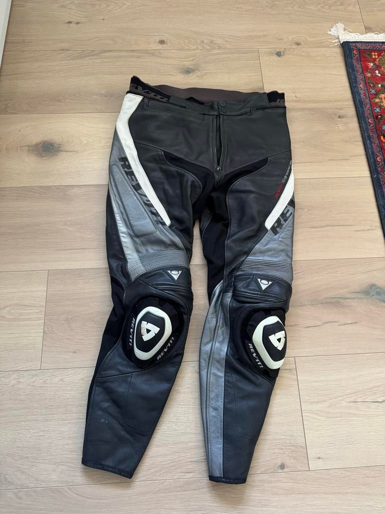 REV'IT! Motorbroek Leer Maat 54 Zwart/Grijs, Ophalen of Verzenden, Tweedehands, Heren, Broek | leer