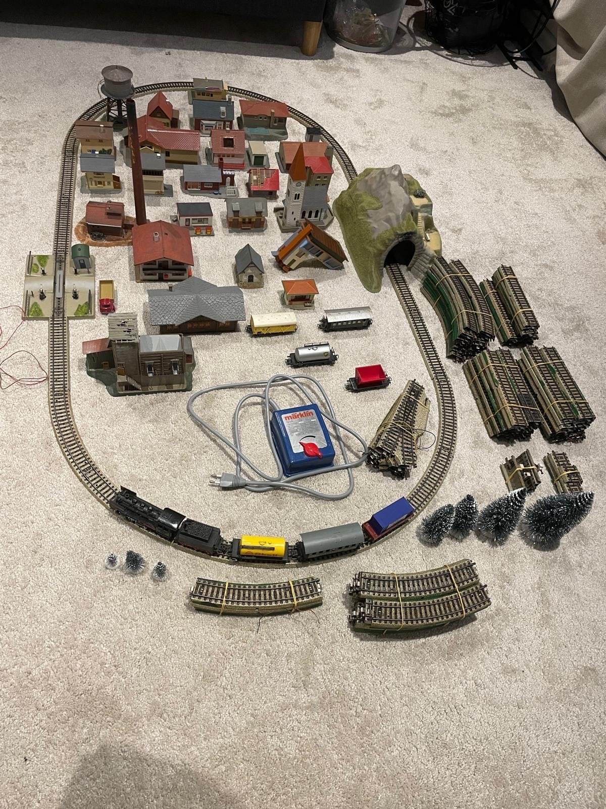 Grote Märklin H0 treinbaan met veel toebehoren, Ophalen, Wisselstroom, Märklin, Gebruikt