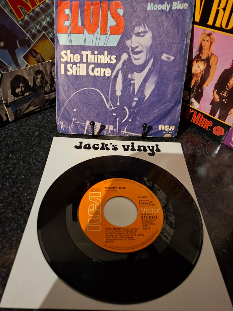 Elvis Presley - Moody Blue / She Thinks I Still Care 7  1977, Gebruikt, 7 inch, Ophalen of Verzenden, 1970 - 1979