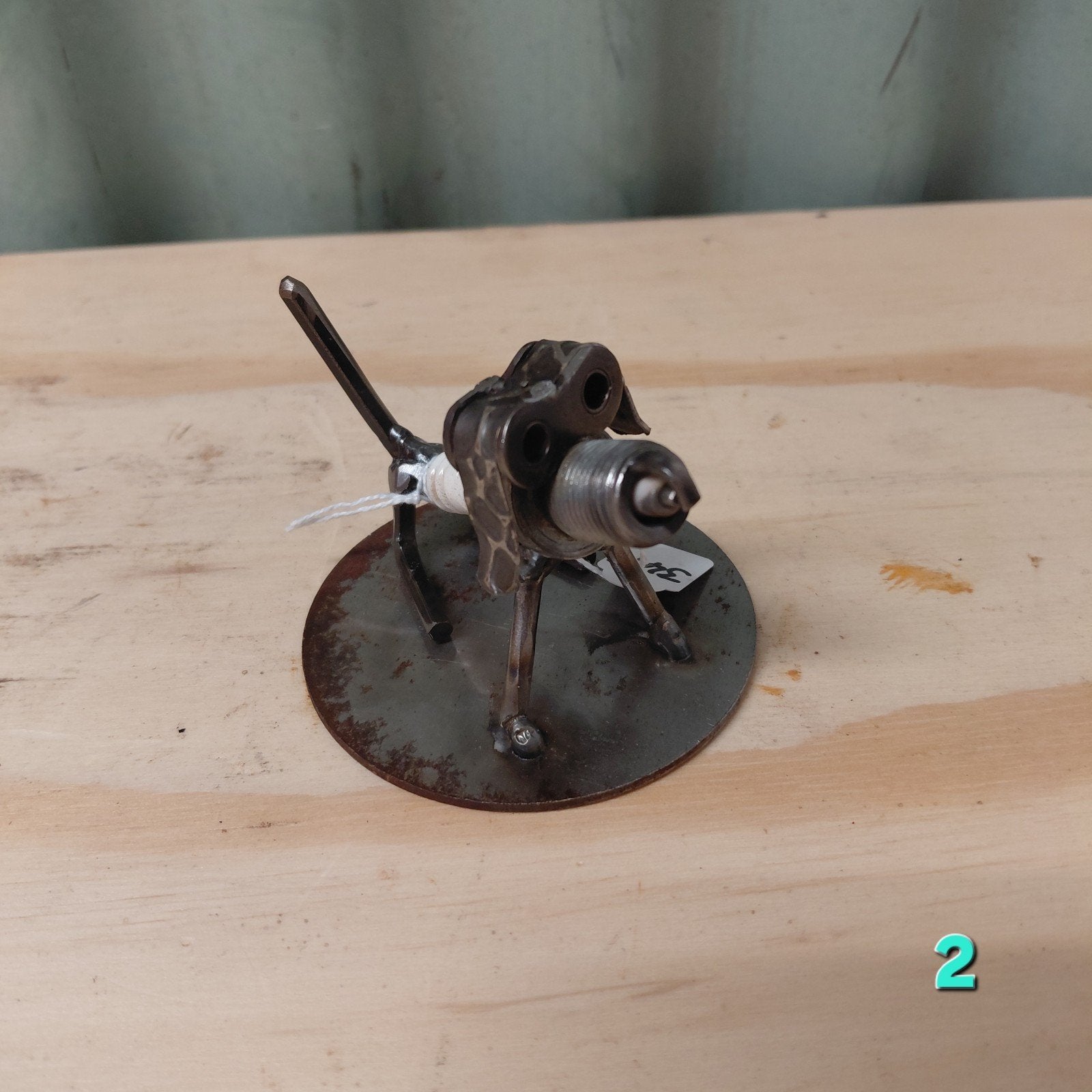 Hond gemaakt van oude bougie - upcycling - mancave, Gebruikt, Ophalen of Verzenden, Metaal