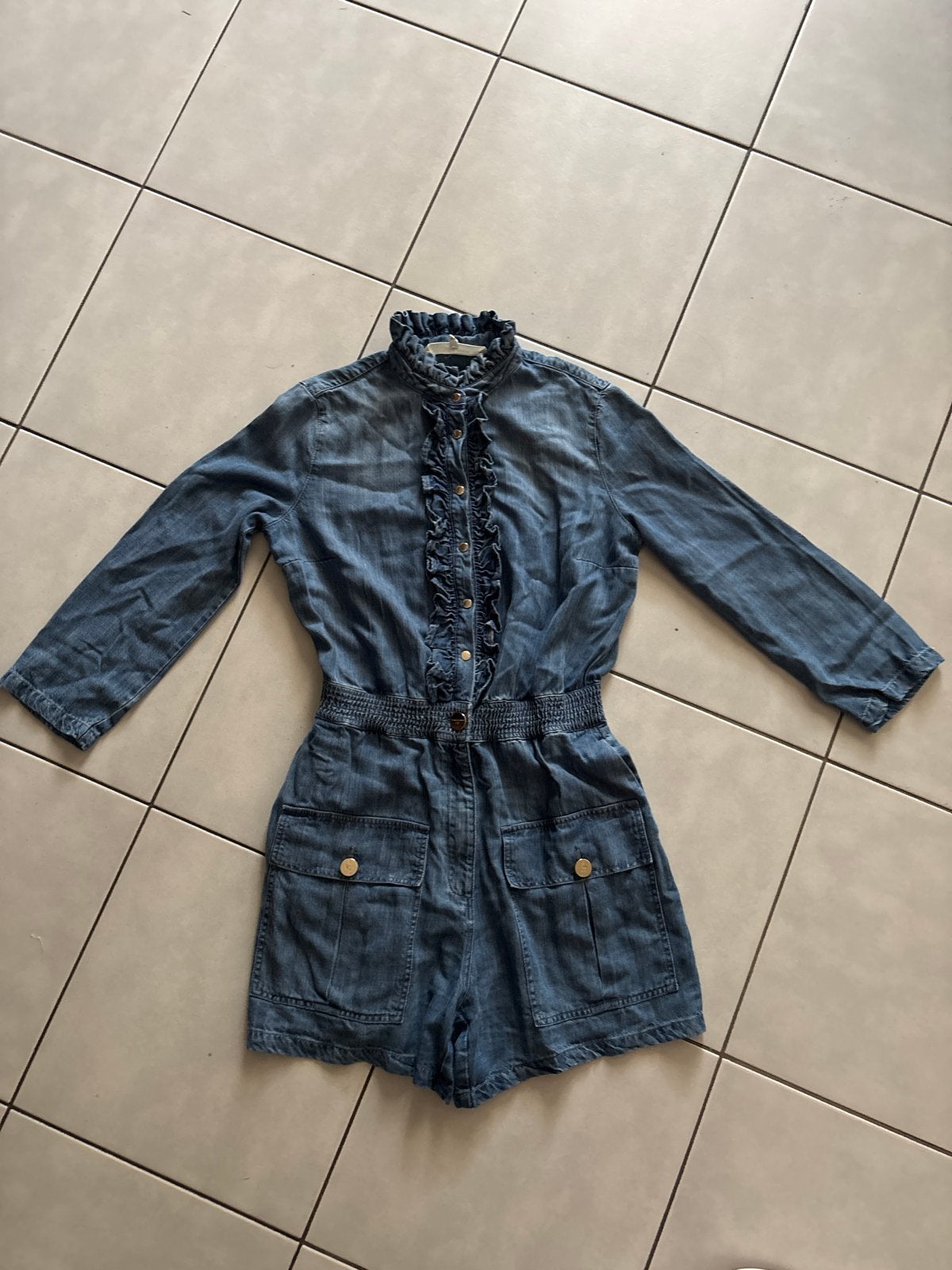 Elisabetta Franchi Jeans Denim Playsuit Maat 44, Verzenden, Zo goed als nieuw, Maat 42/44 (L), Blauw