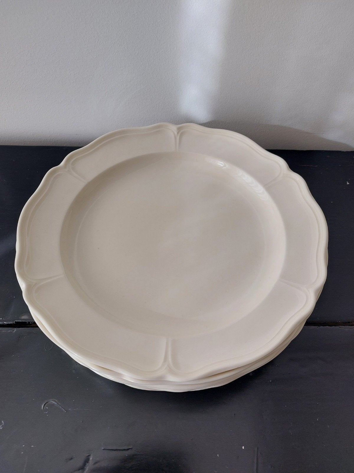 6 x Ontbijt bord borden Wedgwood  Queen 's plain, Ophalen of Verzenden, Gebruikt, Aardewerk, Bord(en)