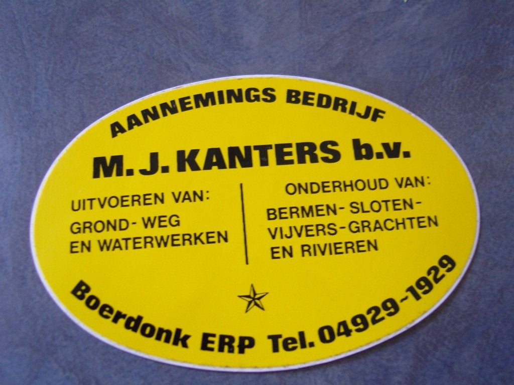sticker boerdonk erp aannemings bedrijf MJ KANTERS BV, Ophalen, Zo goed als nieuw