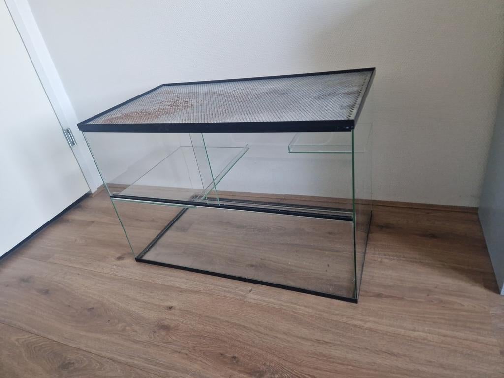 Hamster, Gerbil, knaagdieren kooi (glas) incl. opzetstuk, Dieren en Toebehoren, Ophalen, Gebruikt, Kooi, Minder dan 60 cm