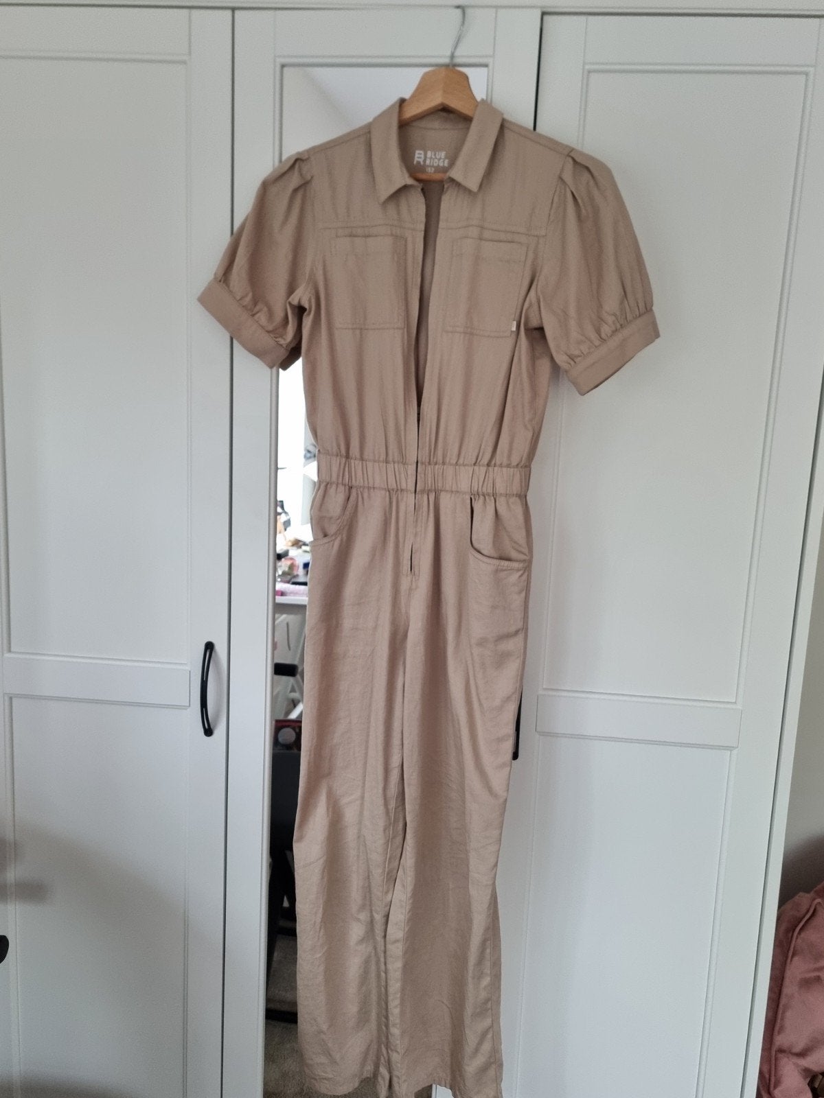 Blue Ridge beige jumpsuit maat 152 - ZGAN, Blue Ridge, Beige, Ophalen of Verzenden, Zo goed als nieuw