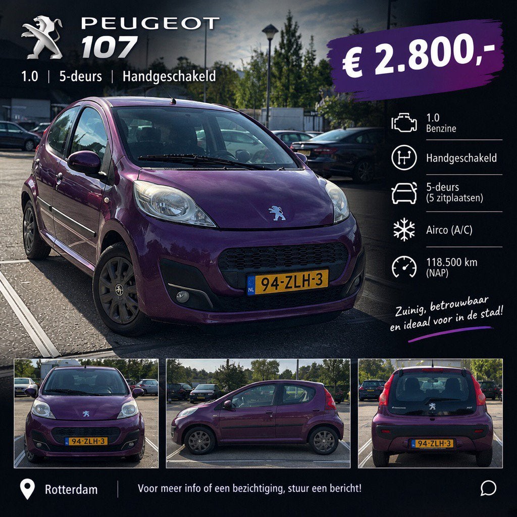 Peugeot 107, Ophalen of Verzenden