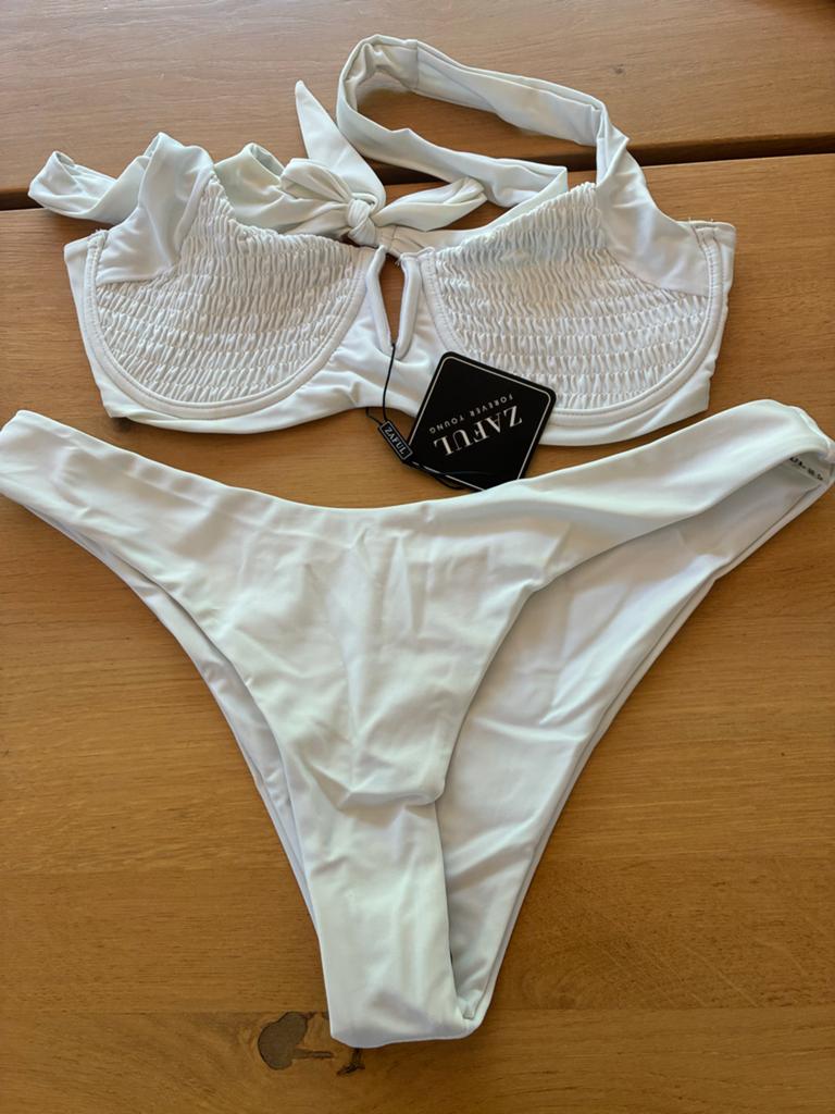 Nieuwe Zaful L witte beugel Brazilian bikini, Ophalen of Verzenden, Nieuw, Wit, Bikini