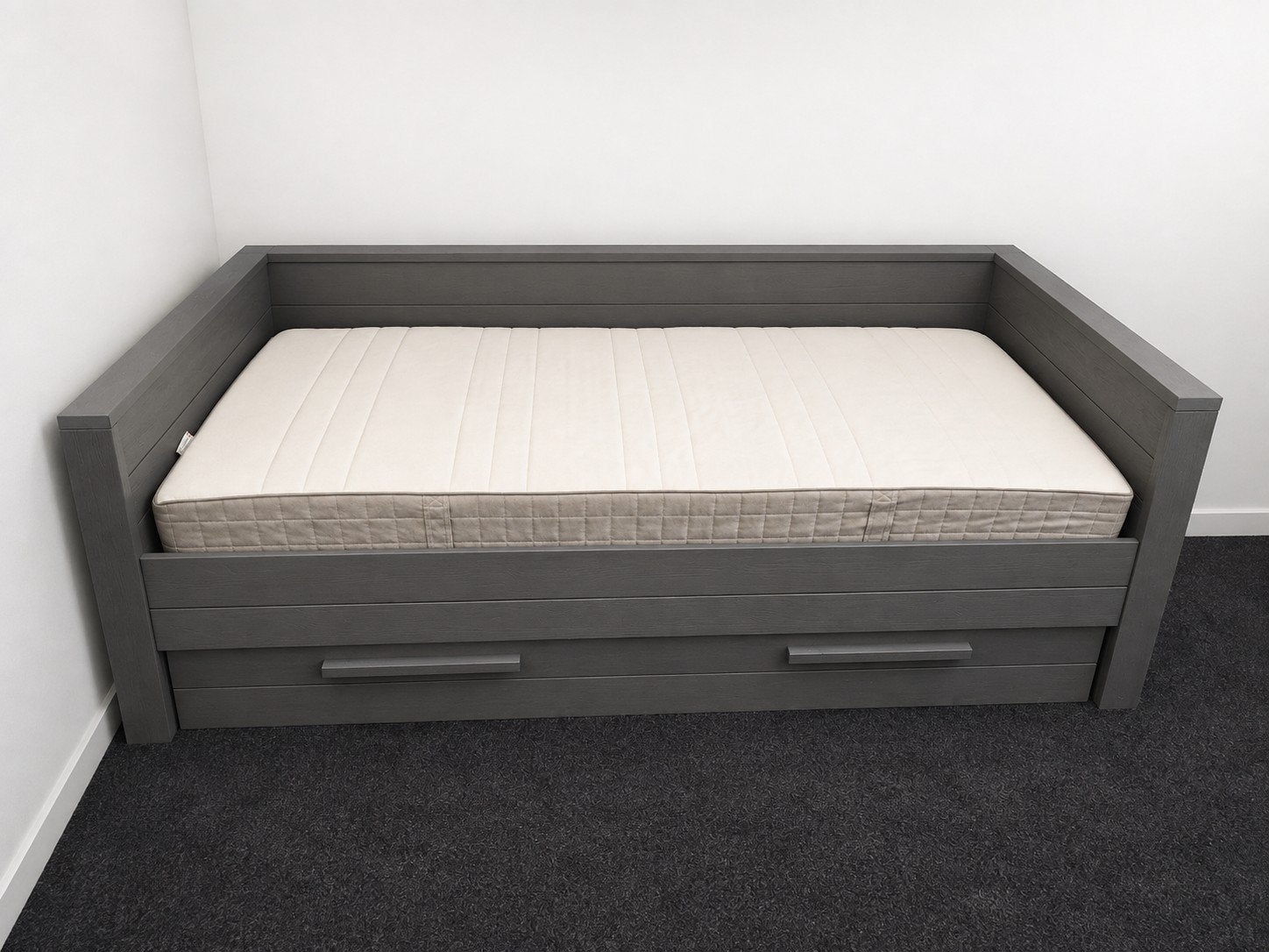 Stoere Woood, Dennis Slaapkamer Inrichting. Bed, Bureau enz., Ophalen, Verstelbaar, Eenpersoons, Zo goed als nieuw