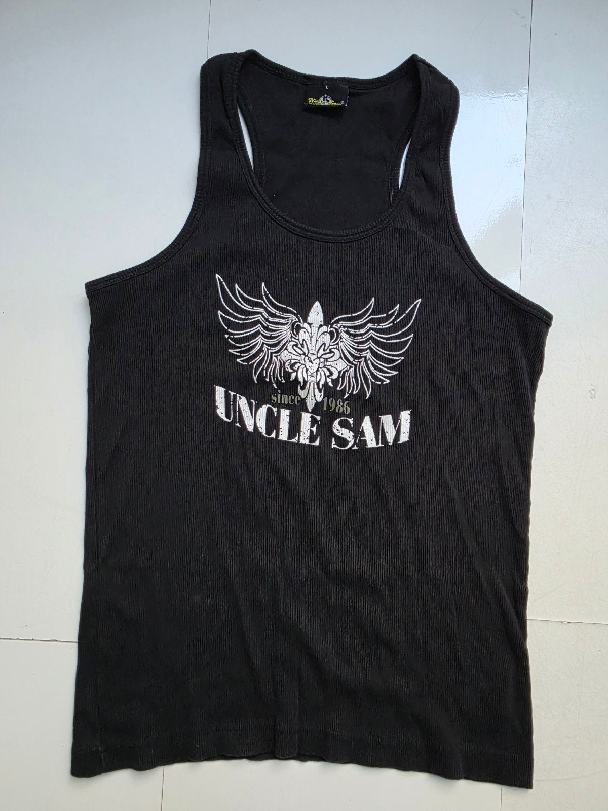 Uncle Sam zwarte tank top bodybuilding hemd maat L, Ophalen of Verzenden, Zo goed als nieuw, Zwart