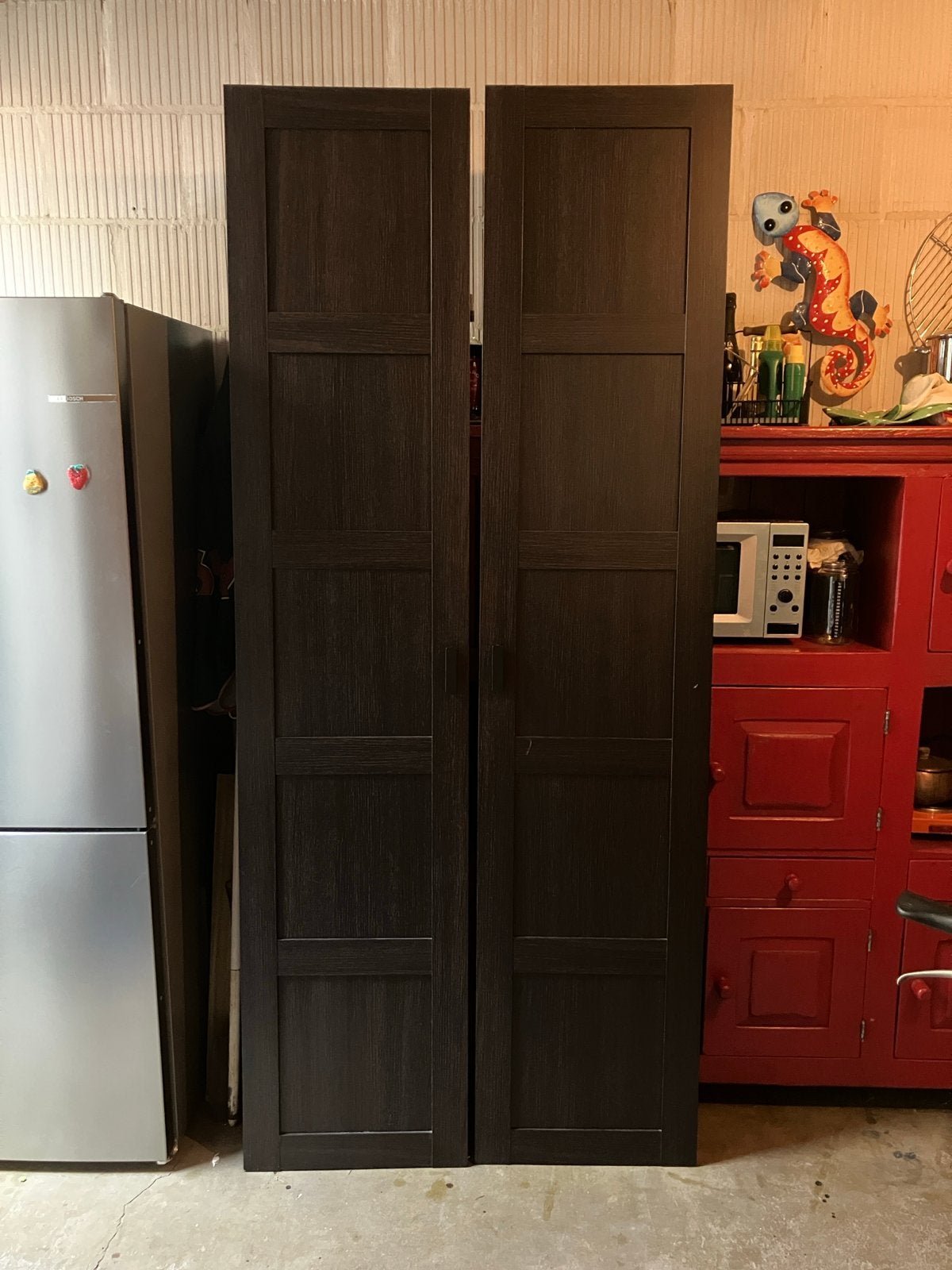 IKEA Bergsbo kastdeuren (2 stuks) - donkerbruin, Ophalen, Gebruikt, 200 cm of meer, 50 tot 100 cm