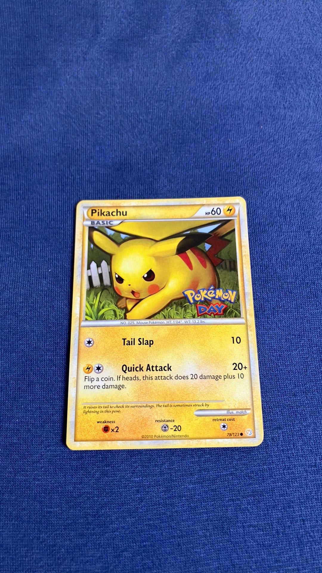 Pikachu pokemon day 2010 78/123, Ophalen of Verzenden, Zo goed als nieuw, Losse kaart