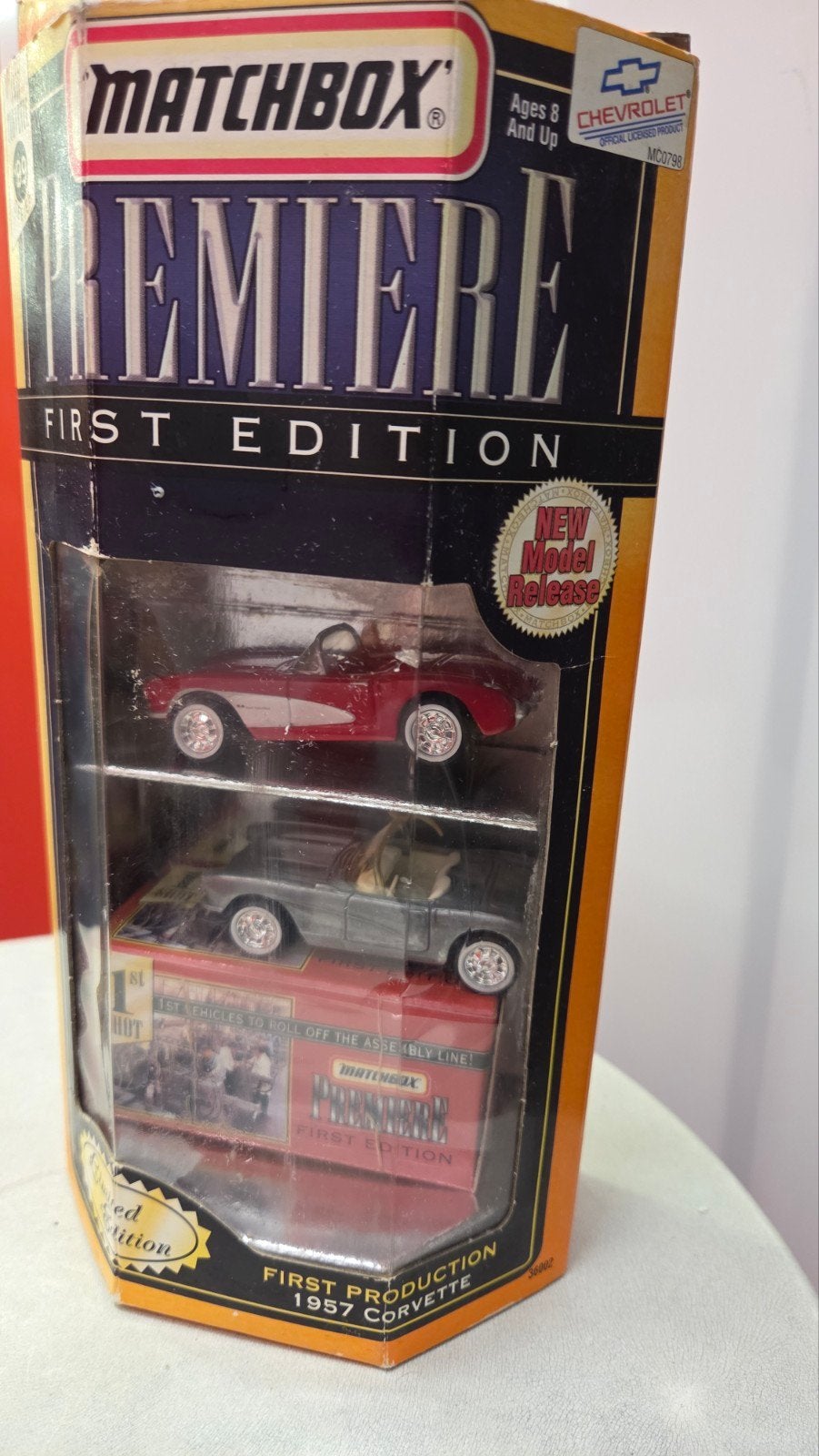 Matchbox Premiere First Edition 1957 Corvette Set, Ophalen of Verzenden, Zo goed als nieuw, Auto