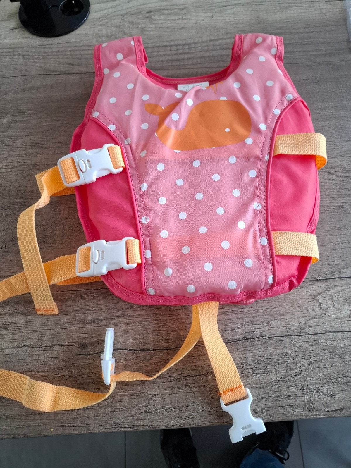 Roze zwemvest voor kinderen met stippen en walvis, Watersport en Boten, Ophalen of Verzenden, Gebruikt, Overige typen