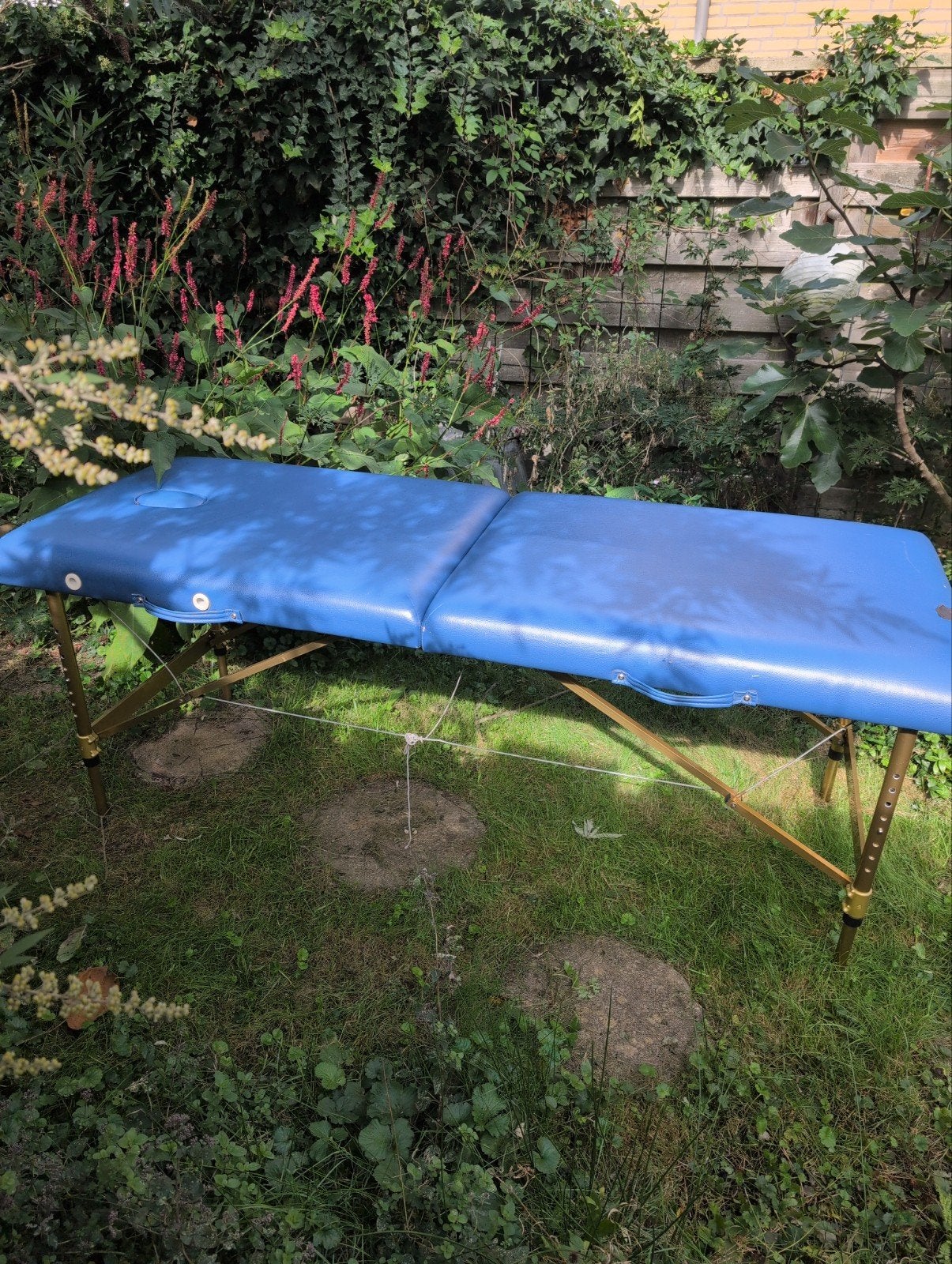 Massagebank 180x70 cm - Blauw, Ophalen, 150 tot 200 cm, Rechthoekig, 50 tot 75 cm