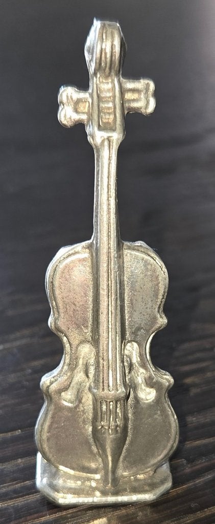 Vintage tinnen viool, contrabas, strijkinstrument  Klepkan, Antiek en Kunst, Ophalen of Verzenden