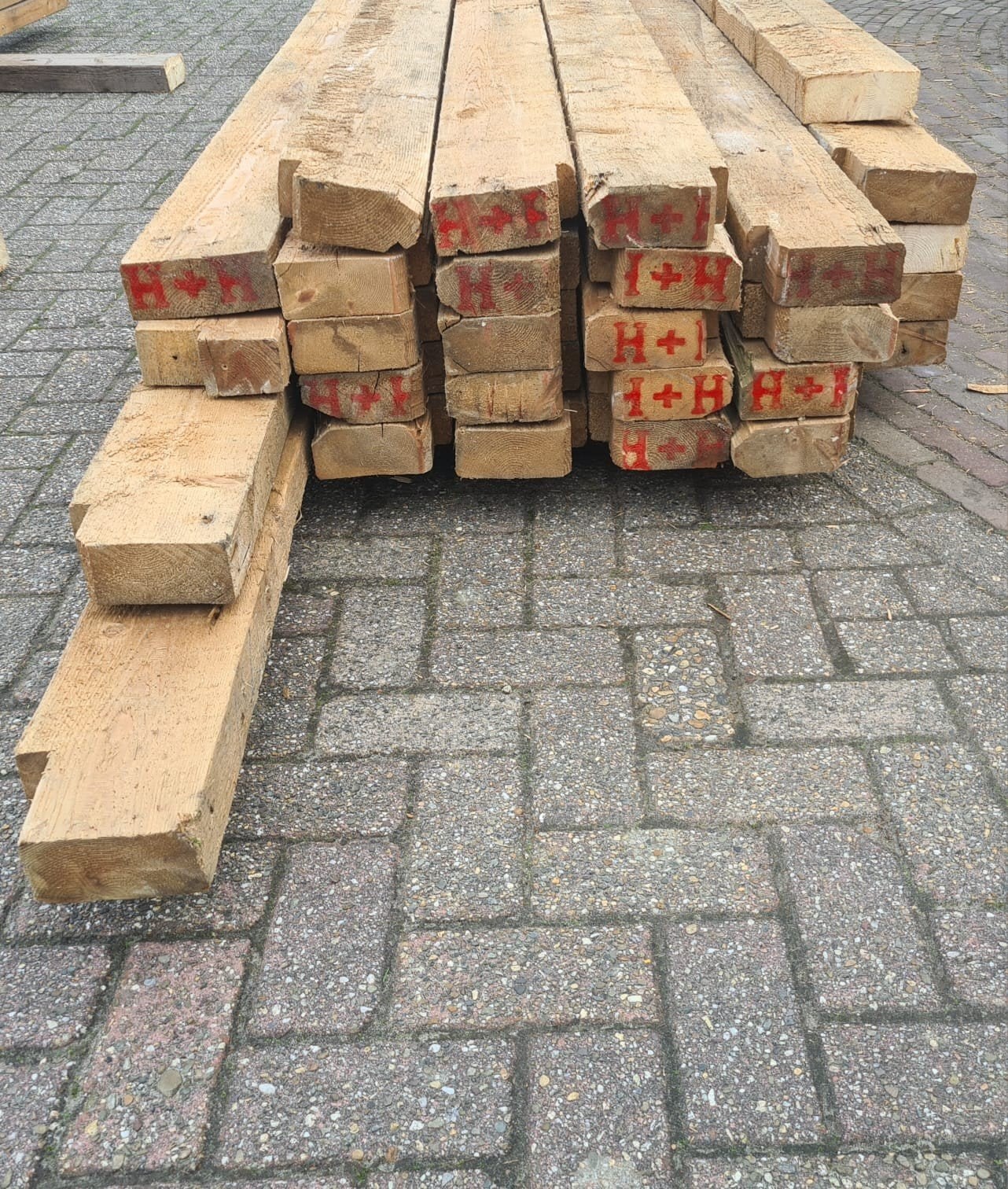 partij gebruikte vuren balken, Doe-het-zelf en Verbouw, Hout en Planken, Ophalen, Gebruikt, Balk, Vuren