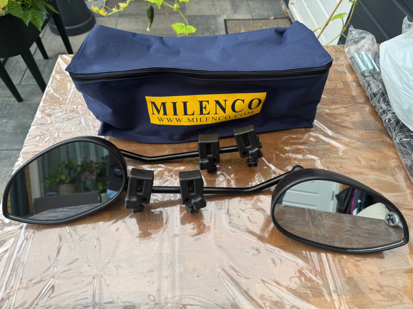 Milenco caravan spiegels in opbergtas, Caravans en Kamperen, Caravan accessoires, Ophalen, Zo goed als nieuw