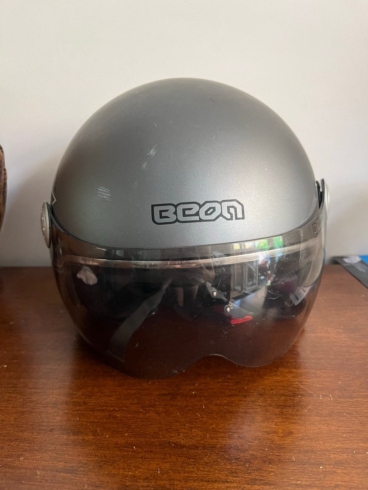 Beon scooterhelm - Maat XL - Grijs, Ophalen, Gebruikt, Extra large of groter