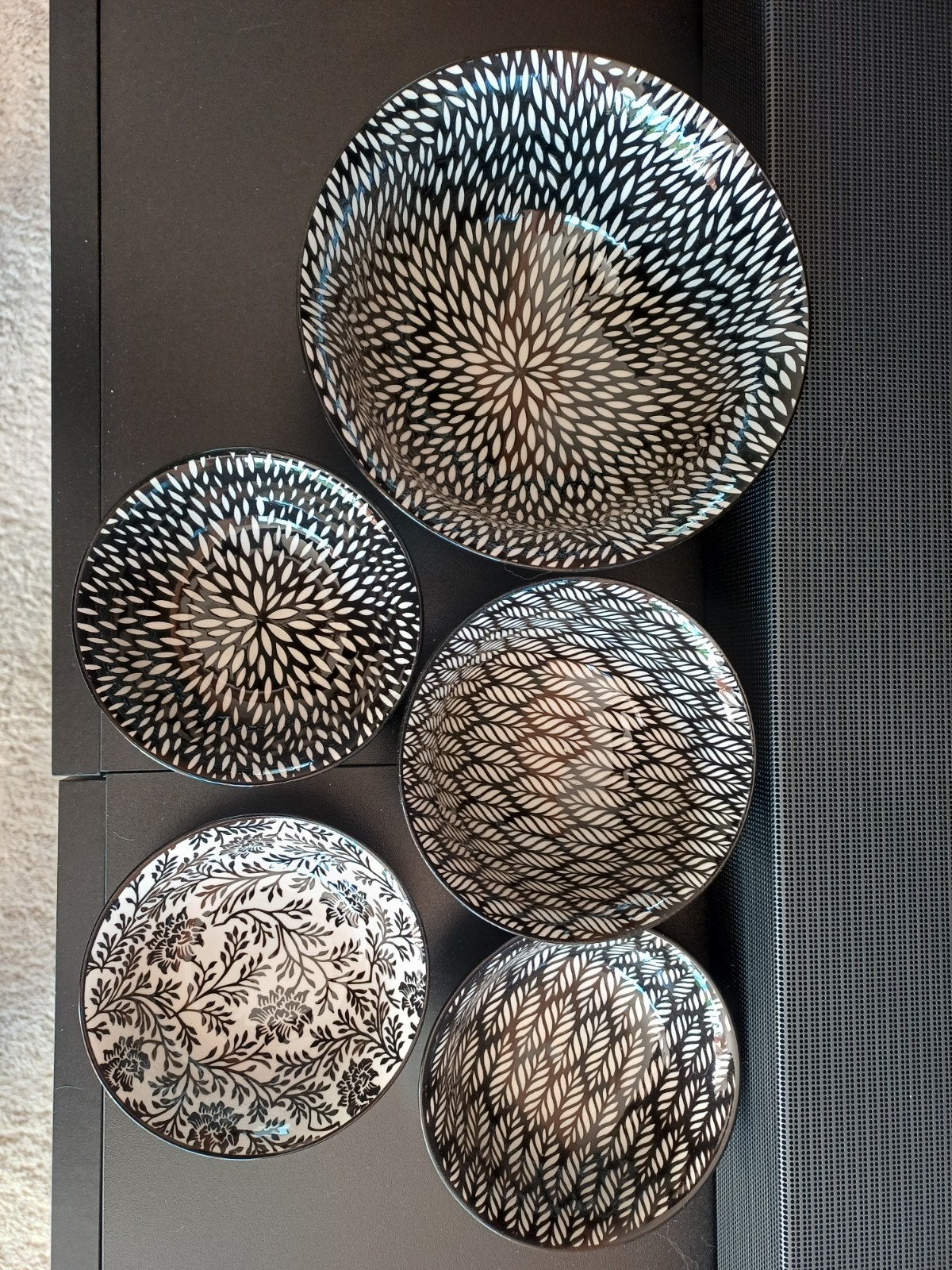 Loft schaaltjes set - zwart/wit, vaatwasserbestendig, Gebruikt, Overige merken, Ophalen of Verzenden, Schaal of Schalen