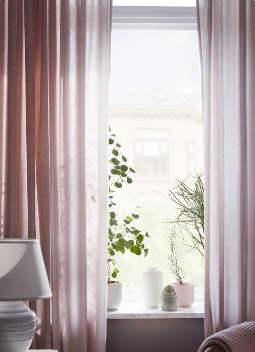 IKEA Hannalill gordijnen lichtroze, Ophalen of Verzenden, Polyester, IKEA, Lichtdoorlatend