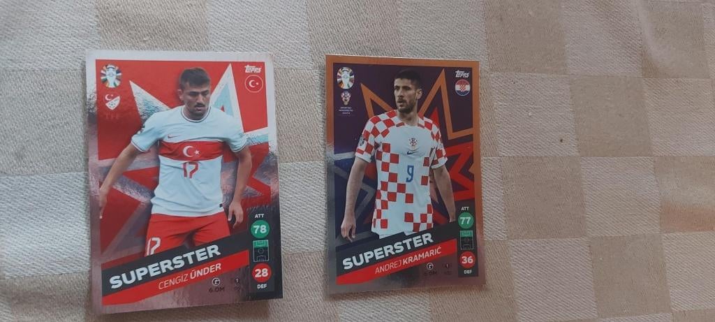 voetbal plaatjes EK 2024 Cengiz Under en Andrej Kramaric, Ophalen of Verzenden, Nieuw, Buitenlandse clubs, Poster, Plaatje of Sticker