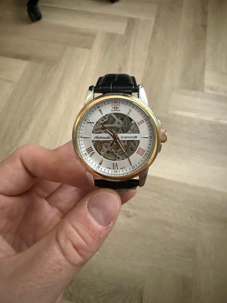 Thomas Earnshaw es-0014, Sieraden, Tassen en Uiterlijk, Horloges | Heren, Overige merken, Leer, Staal, Polshorloge
