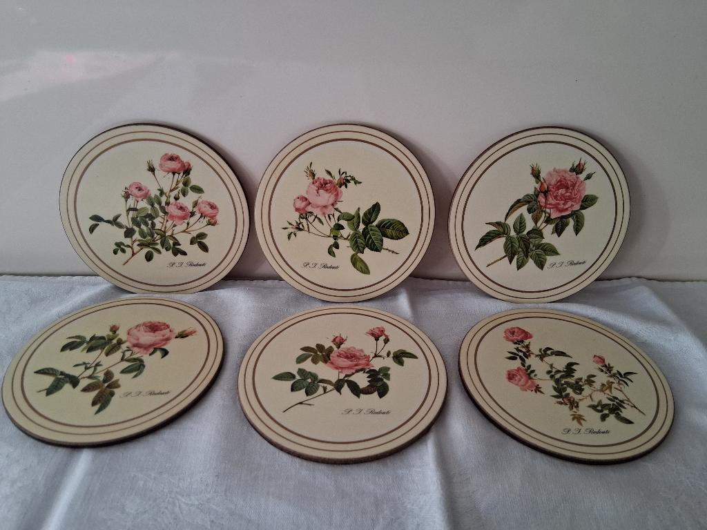Pimpernel Redouté onderzetters roos *eureka*, Ophalen of Verzenden, Zo goed als nieuw, Glas of Kopje
