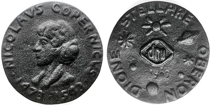 Gietijzeren penning DRU Copernicus, Verzenden, Overige materialen, Nederland