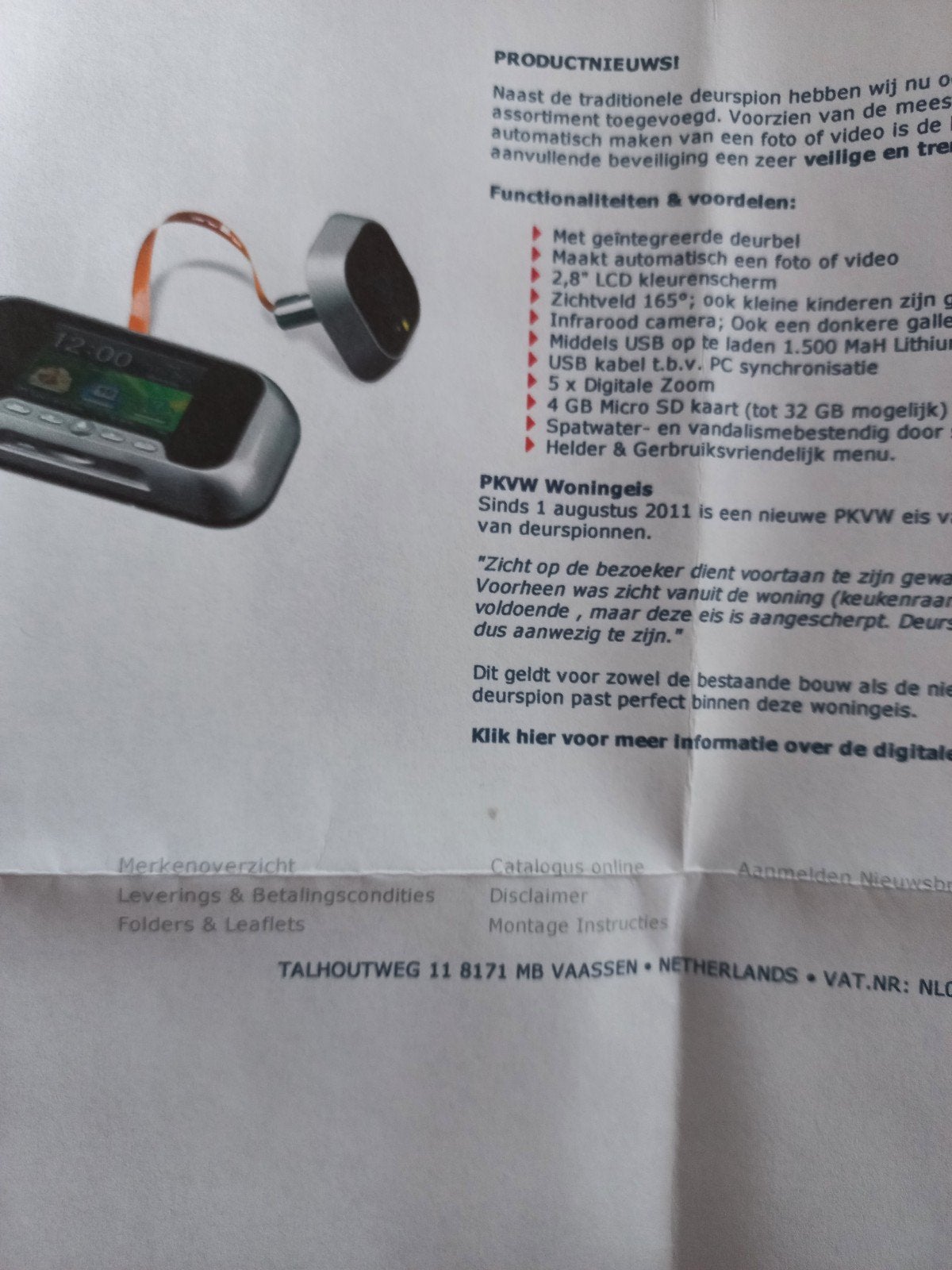 Digitale Deurspion met Deurbel en Camera, Ophalen of Verzenden, Ingebouwde camera, Nieuw, Draadloos