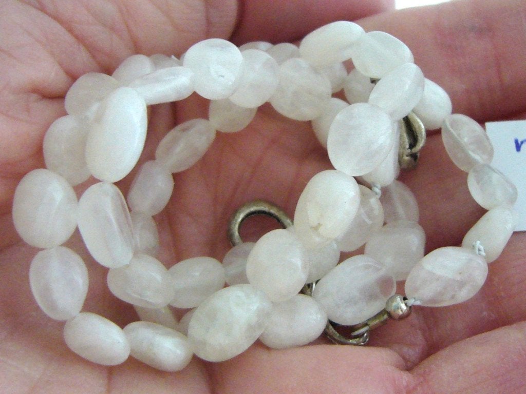 maansteen ketting 44cm mineraal edelsteen moonstone maan, Sieraden, Tassen en Uiterlijk, Kettingen, Wit, Ophalen of Verzenden
