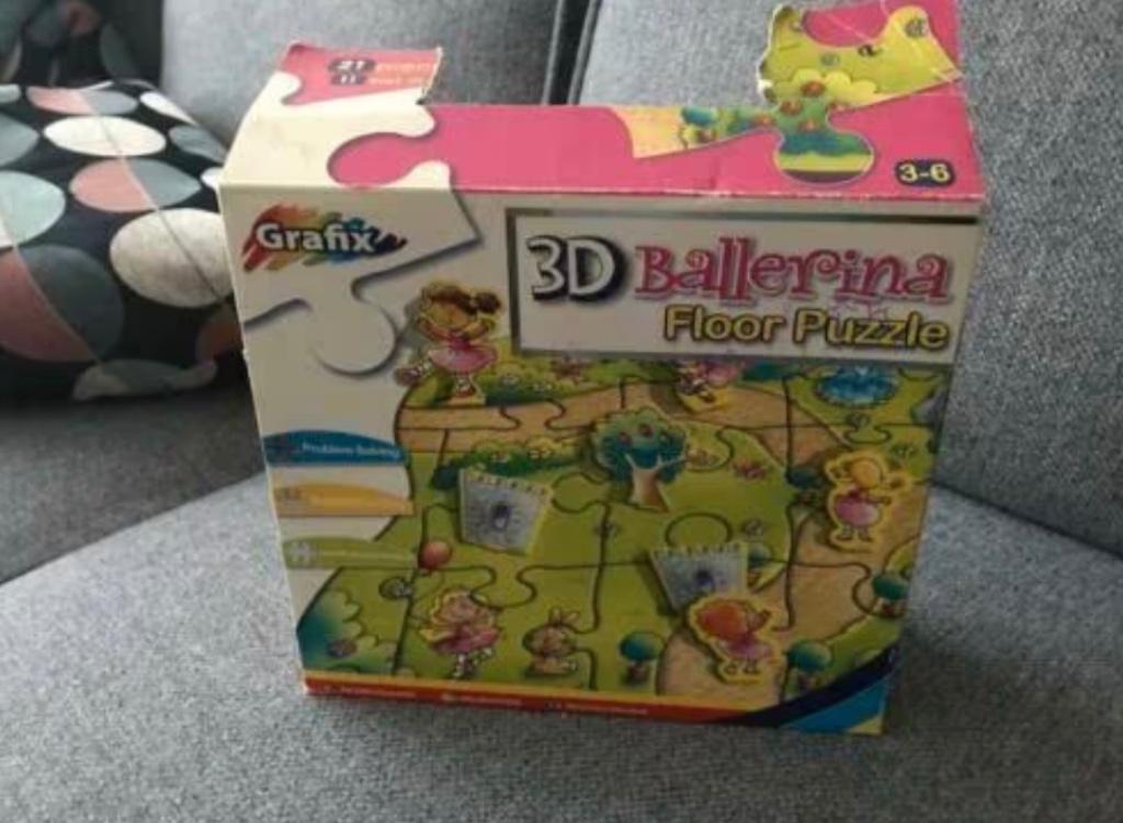 3D puzzel Ballerina vloerpuzzel Grafix, Ophalen, Meer dan 50 stukjes, Zo goed als nieuw, 4 tot 6 jaar