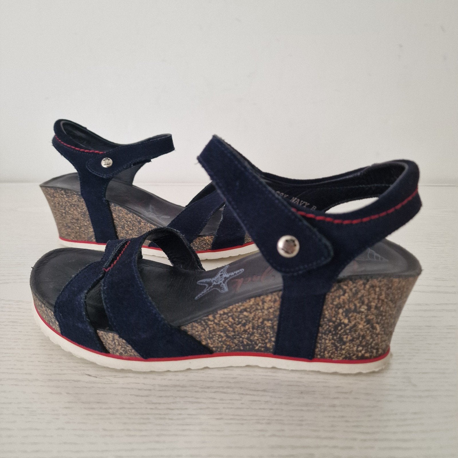 Panama Jack sleehak sandalen maat 38 B. Donkerblauw suède, ., Sandalen of Muiltjes, Zo goed als nieuw, .