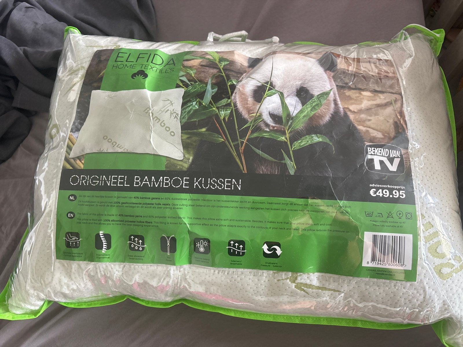 Elfrida Origineel Bamboe Kussen - Nieuw in verpakking, Ophalen, Overige merken, Wit, Nieuw