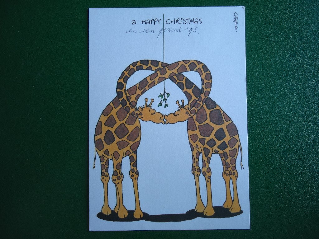 (665) Dierenkaart: GIRAFFEN / Leendert Jan Vis, Verzamelen, Verzenden, 1980 tot heden, Gelopen, Overige soorten