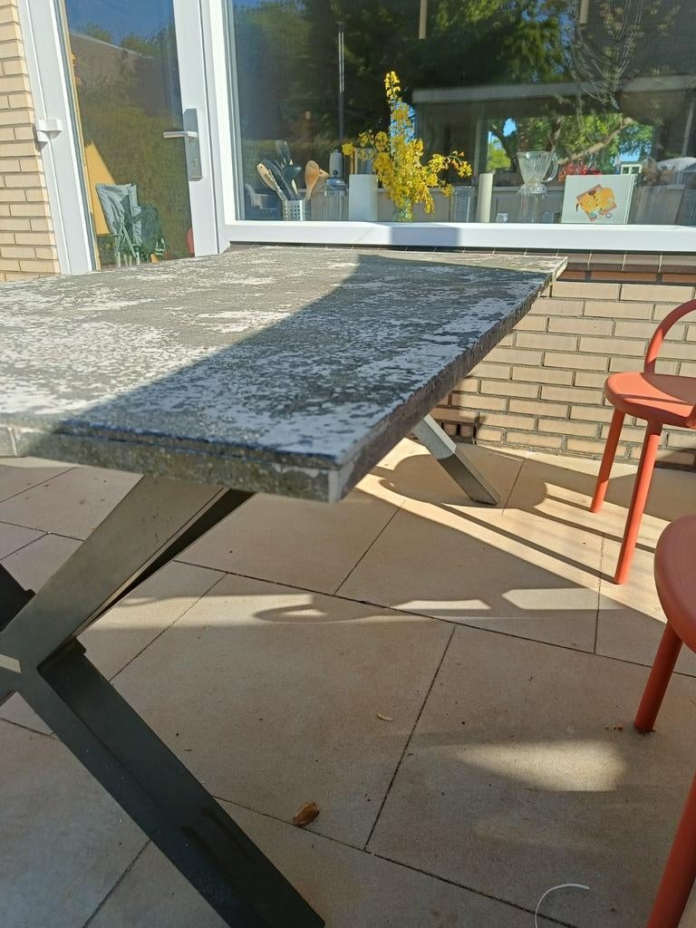 Bellagio Tuintafel met versleten blad 180cm, Ophalen, Gebruikt, Rechthoekig