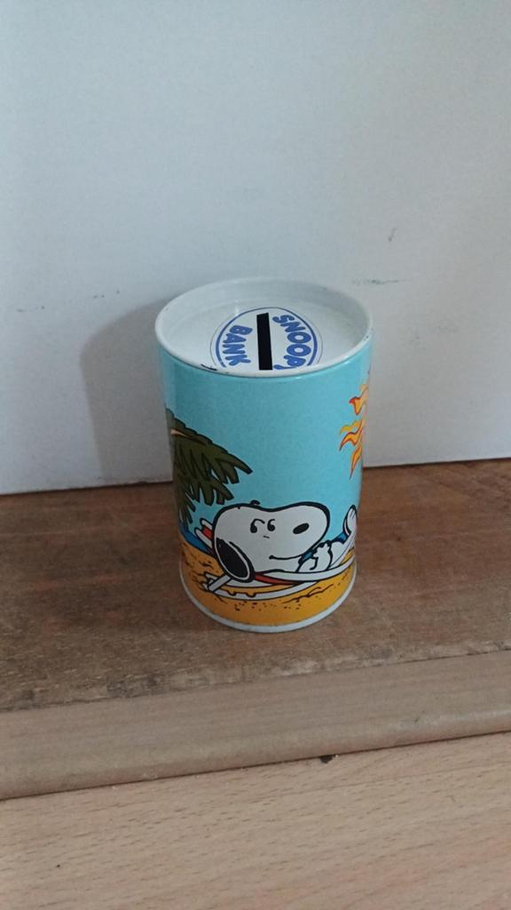 Snoopy Bank spaarpot 1958 1965, Ophalen of Verzenden, Gebruikt, Metaal of Blik, Strip- of Tekenfilmfiguur