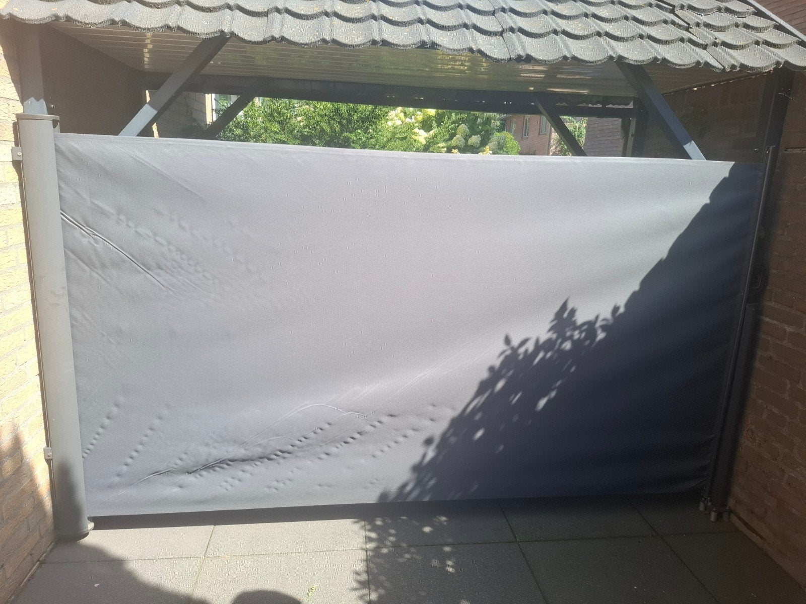 Uitrolbaar windscherm. In zeer goede staat, Tuin en Terras, Ophalen, Aluminium, Zo goed als nieuw, 200 cm of meer