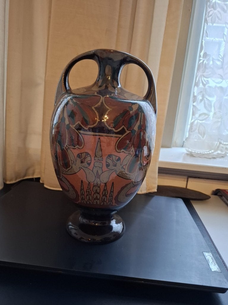 plateelvaas art nouveau (de Distel), Antiek en Kunst, Ophalen