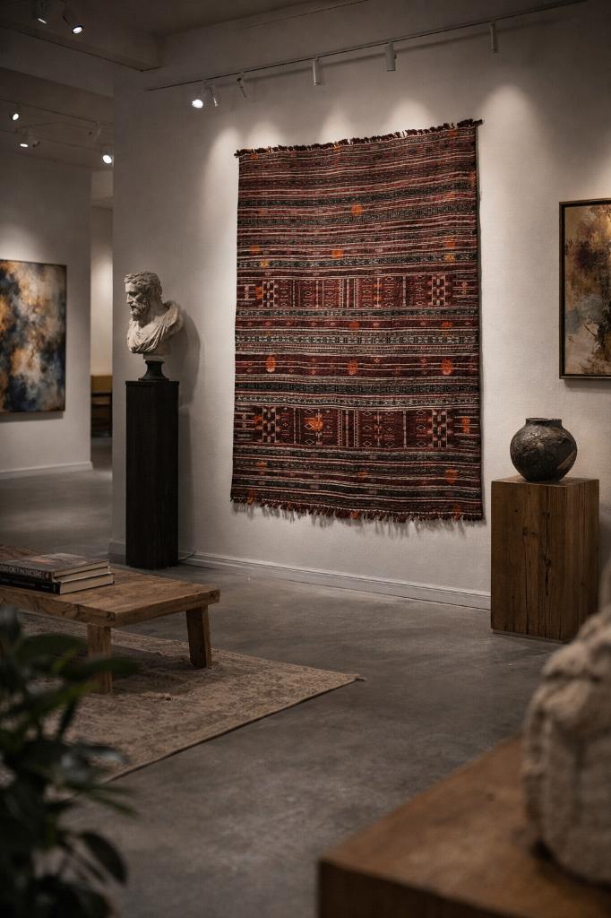 Marokkaanse loper Kilim ( Morocco Gilim ) 250 x 114 cm, Gebruikt, Wol, 200 cm of meer, Ophalen of Verzenden