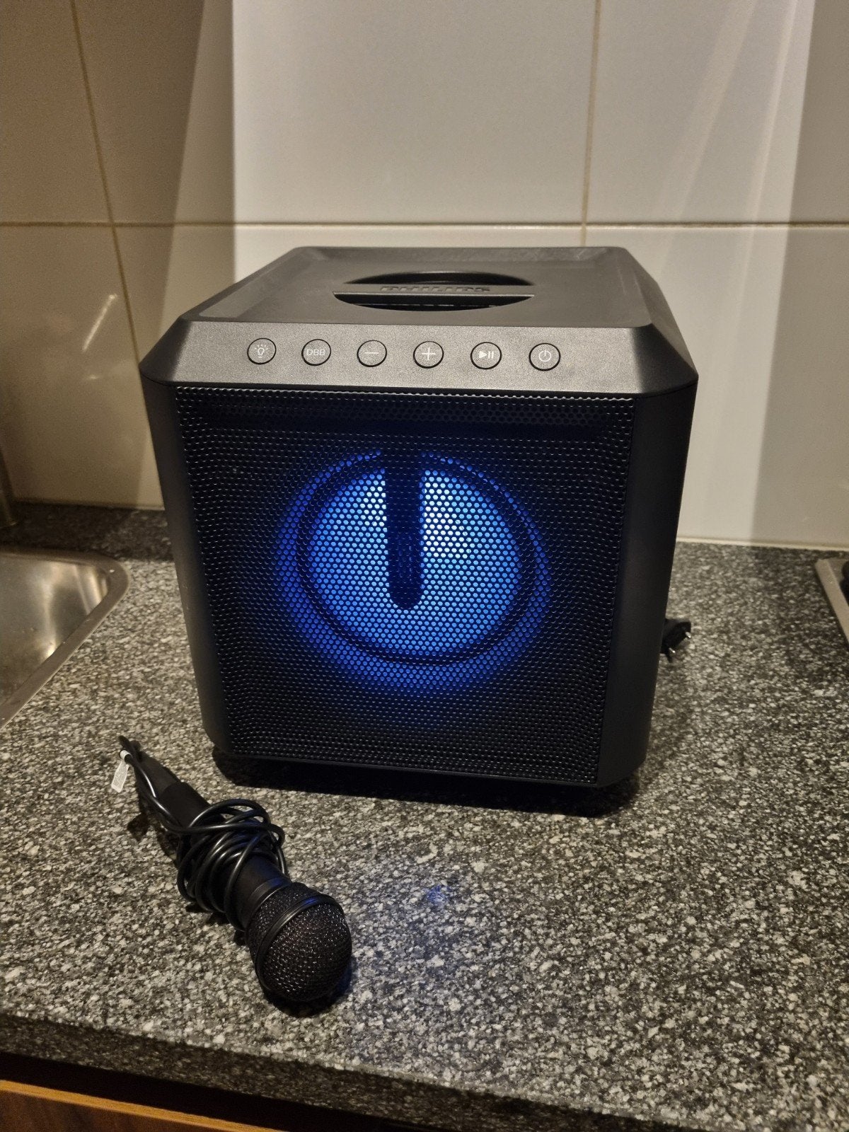 Philips Party Speaker met Microfoon - Zo goed als nieuw, Ophalen of Verzenden