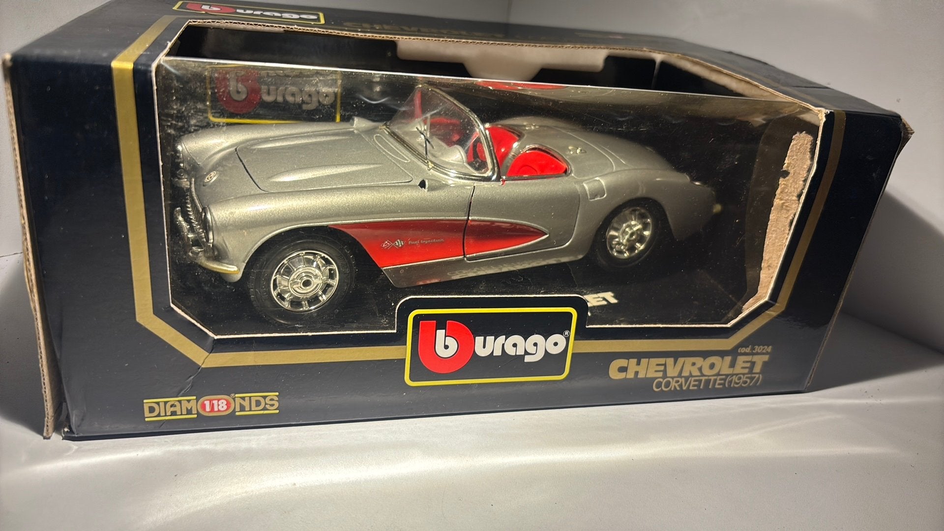 Chevrolet Corvette 1957 Bburago 1.18, Ophalen of Verzenden, Bburago, A, A