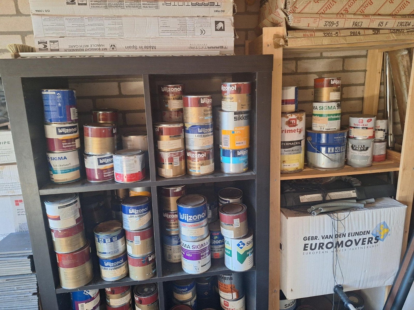 Grote collectie verf, lak, beits en muurverf, Ophalen, Verf