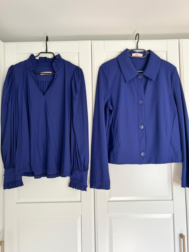 Studio anneloes xxl rosella blouse & jacket jasje ink blue, Blauw, Maat 46/48 (XL) of groter, Ophalen of Verzenden, Zo goed als nieuw
