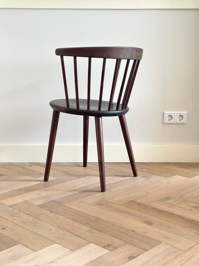 Vintage spijlen stoel Yngve Ekstrom jaren 50/60 hout design, Ophalen, Bruin, Eén, Hout