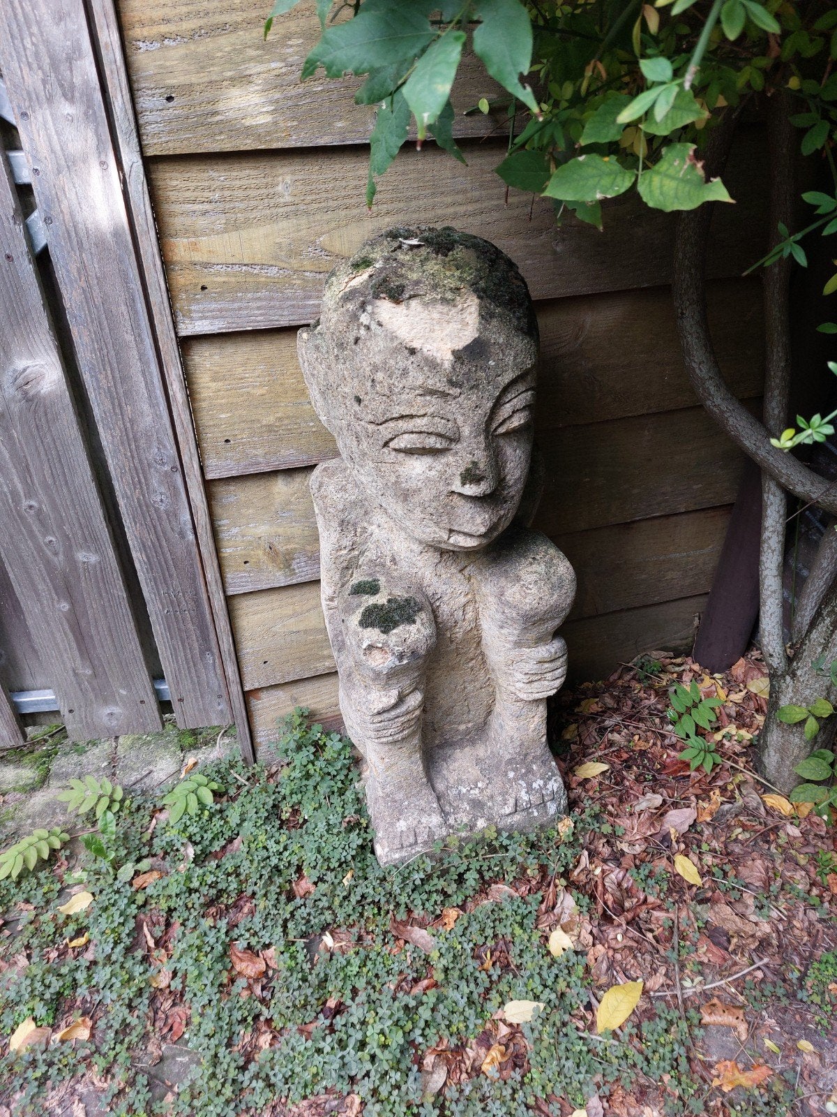 2 aziatische kalkzandsteen beelden, Tuin en Terras, Ophalen, Gebruikt, Steen