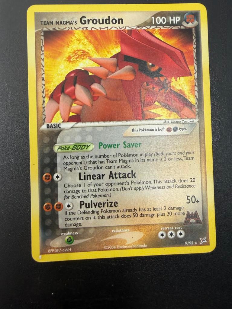 Team Magma's Groudon Pokémon kaart (2004), Ophalen of Verzenden, Gebruikt, Losse kaart