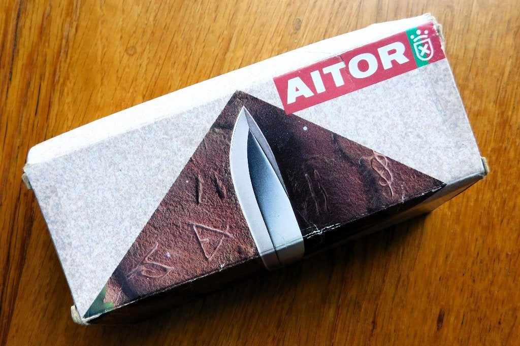 Aitor RVS kampeer bestek met etui - Made in Spain, Bestekset, Nieuw, Ophalen of Verzenden, Rvs of Chroom